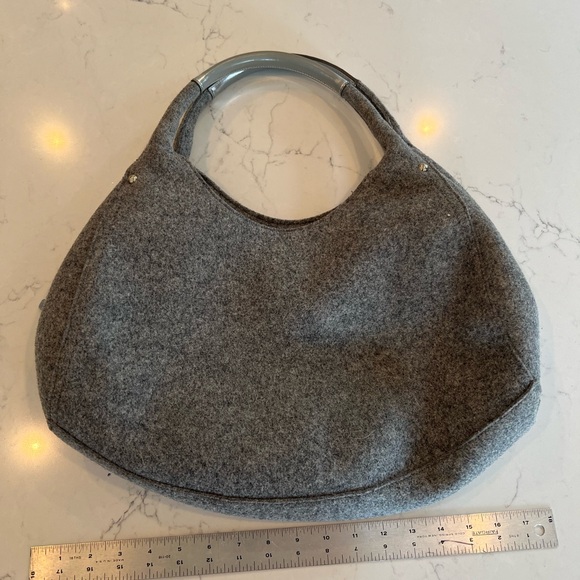 Gray Wool Kate Spade Hobo polka dot interior - Picture 4 of 9